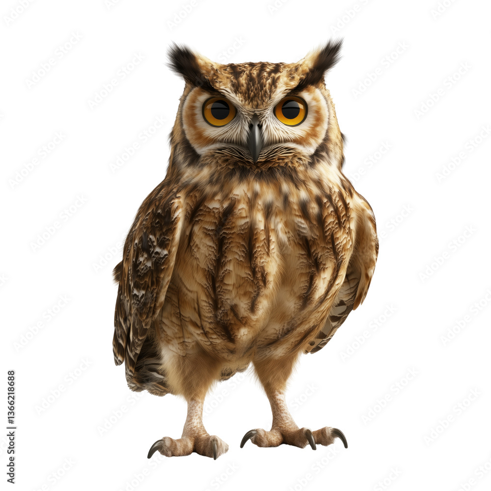 Fototapeta premium Majestic owl in nature on a wildlife photography on a transparent background