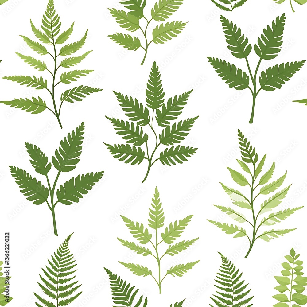 The image is a pattern of plant fronds. The image is a pattern of plant fronds.