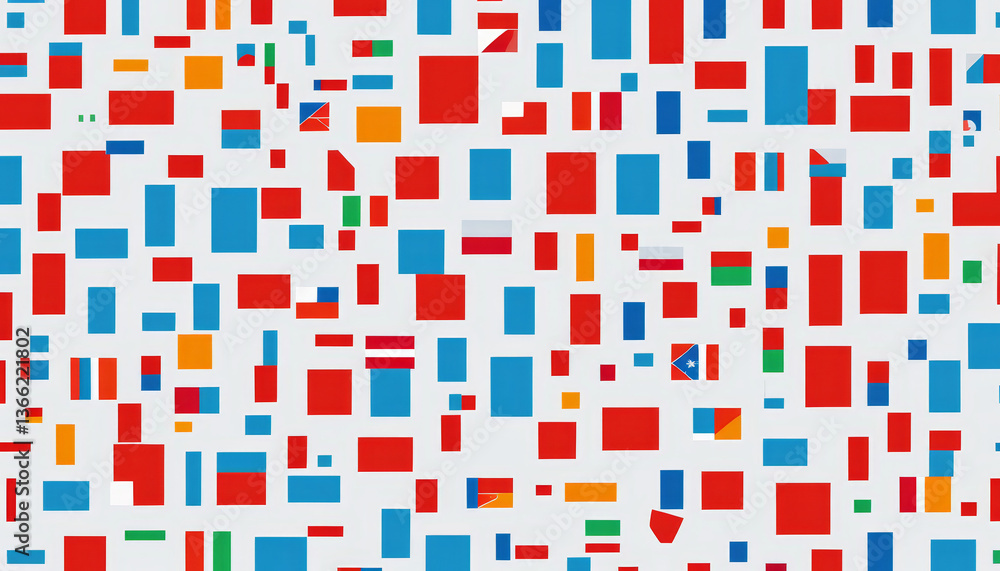 Fototapeta premium Flags of Different Countries Pattern Abstract Background 