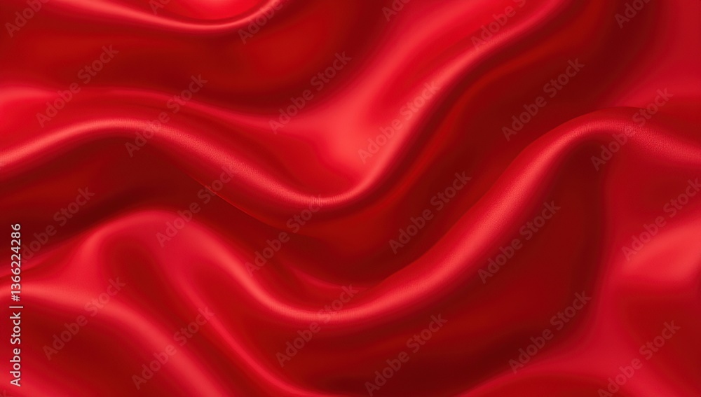 Fototapeta premium Red Silk Fabric Drape Texture Background