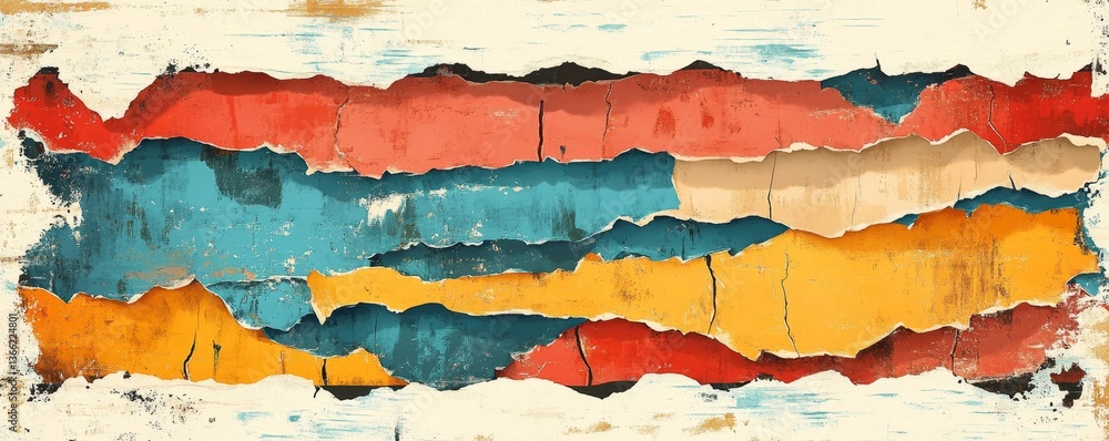 Colofrul torn paper with jagged edges and textures. Ripped cutots for collage, weathered and distressed style. illustration of rough shapes as retro design Colofrul torn paper with jagged edges and textures. Ripped cutots for collage, weathered and distressed style. illustration of rough shapes as retro design