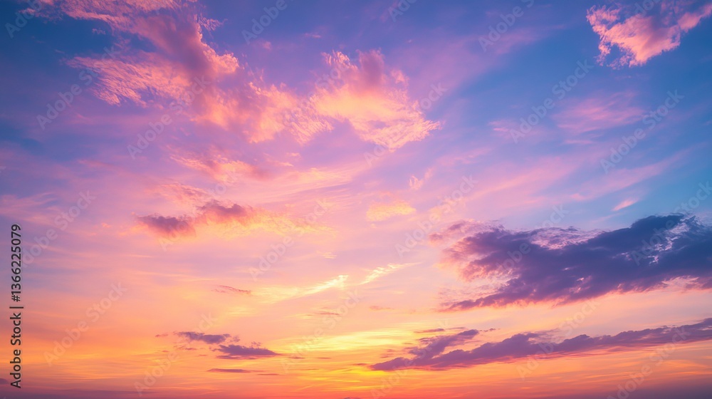 A Vibrant Sunset Sky Painted in Hues of Orange, Pink, and Purple A Vibrant Sunset Sky Painted in Hues of Orange, Pink, and Purple