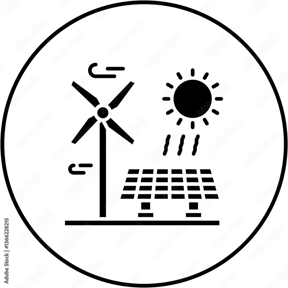 Obraz premium Renewable energy Icon