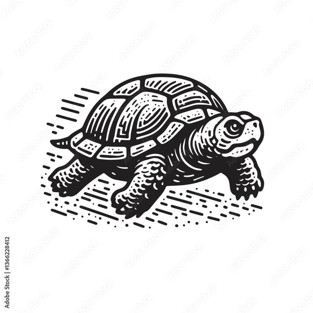 Simple Gopher Tortoise Walking Side View Vector Icon – Vintage Logo & Retro Illustration Simple Gopher Tortoise Walking Side View Vector Icon – Vintage Logo & Retro Illustration