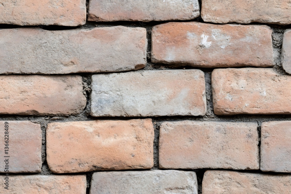 Fototapeta premium Full frame shot of aged brick wall showing deterioration