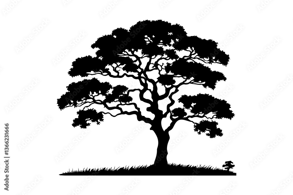 custom made wallpaper toronto digitalTree Vector Image silhouette illustration on white background