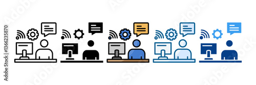 Admin Assistance Icon Set Multiple Style Collection