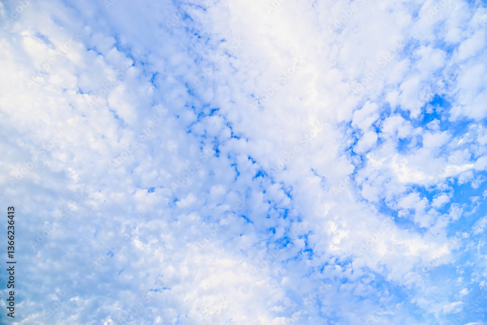 White clouds in a bright blue sky. The beauty of the nature White clouds in a bright blue sky. The beauty of the nature