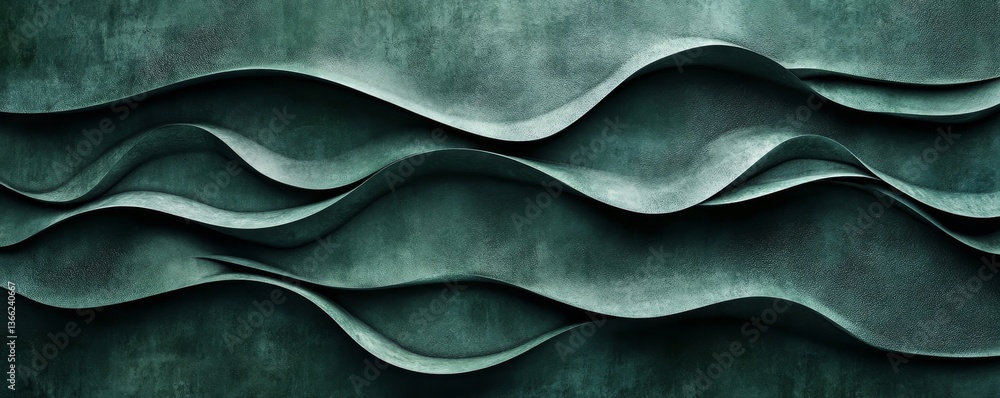 Abstract dark green 3d concrete cement texture wall texture background wallpaper banner with waves, seamless pattern Abstract dark green 3d concrete cement texture wall texture background wallpaper banner with waves, seamless pattern
