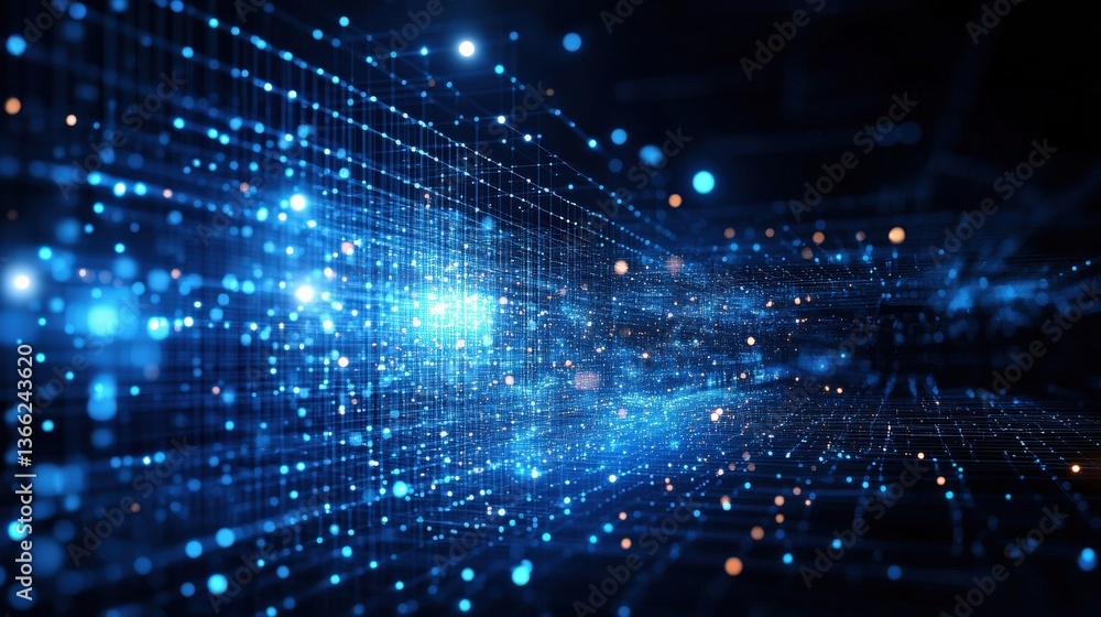 Obraz premium Digital Network Connectivity Visualization