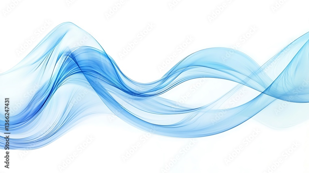Abstract Blue Waves Graphic Design Element for Modern Backgrounds and Presentations with Smooth Curves.
