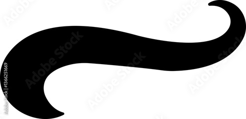 Sporty swirling tail icon in flat. isolated on transparent background