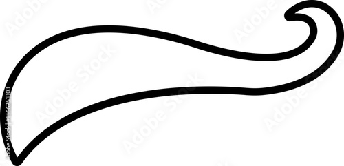 Sporty swirling tail icon in line. isolated on transparent background