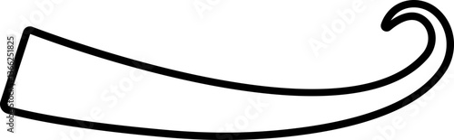 Sporty swirling tail icon in line. isolated on transparent background