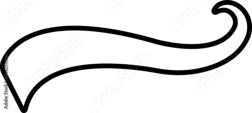 Sporty swirling tail icon in line. isolated on transparent background