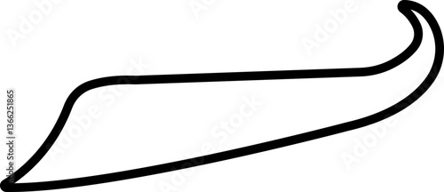 Sporty swirling tail icon in line. isolated on transparent background