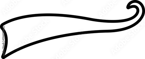 Sporty swirling tail icon in line. isolated on transparent background