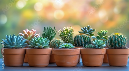 Succulent Plants in Terracotta Pots Outdoors During Golden Hour