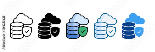 Cloud Computing Icon Set Multiple Style Collection