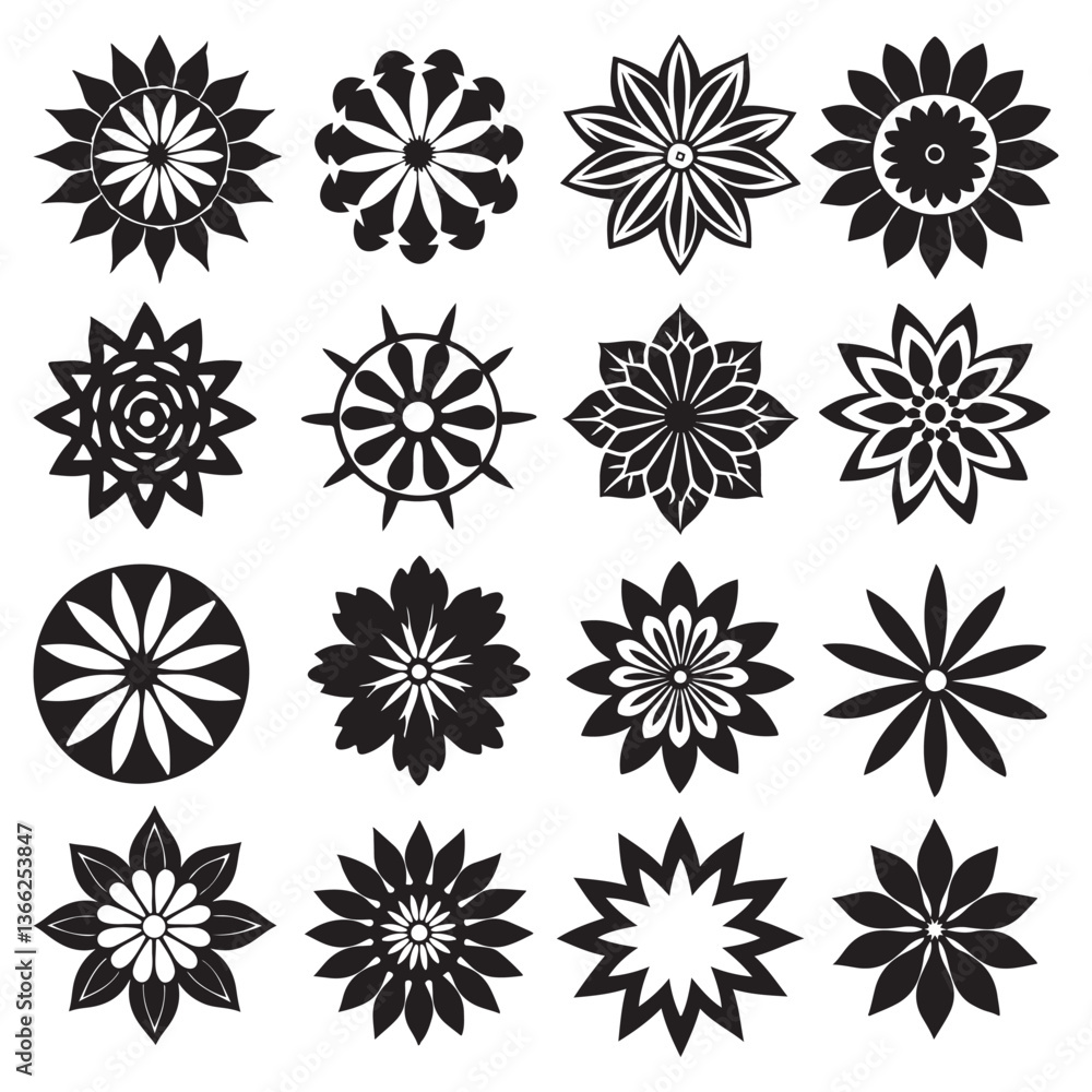 Intricate Black and White Floral Patterns Elegant Design Grid Intricate Black and White Floral Patterns Elegant Design Grid