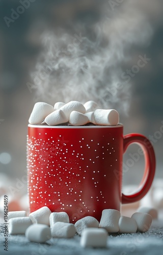Warm Cup of Hot Chocolate With Marshmallows in Cozy Setting During Winter