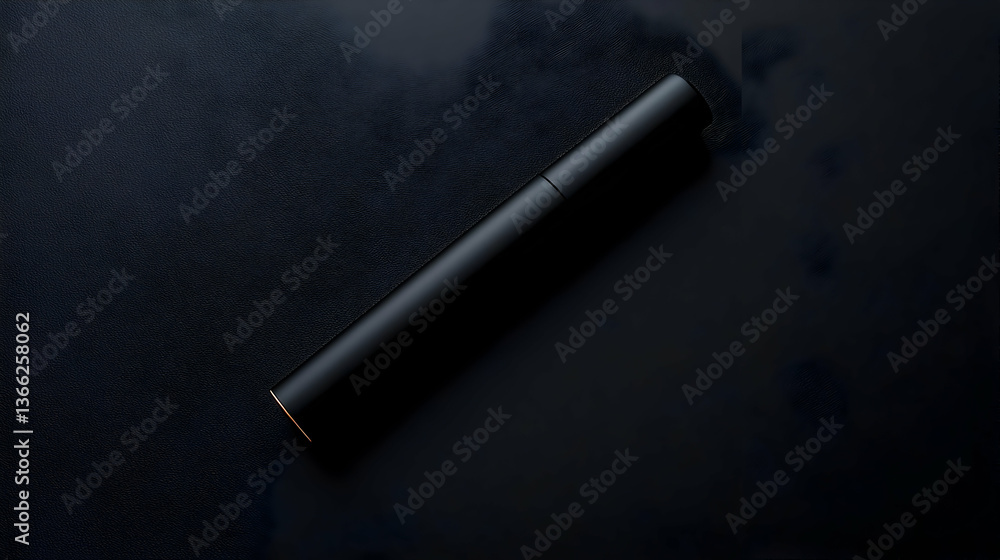 Naklejka premium Elegant Black Mascara Tube On Dark Background