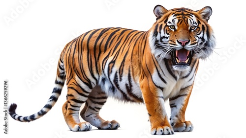 Wallpaper Mural Tiger isolated on white background Torontodigital.ca