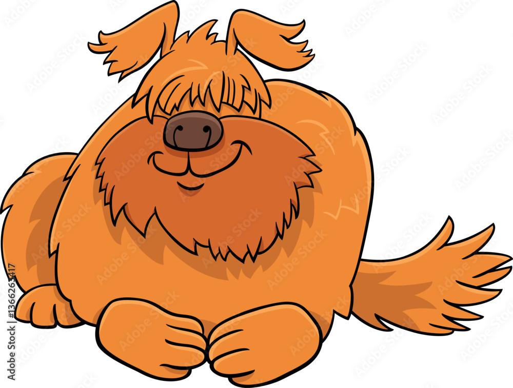 funny cartoon orange shaggy dog comic animal character