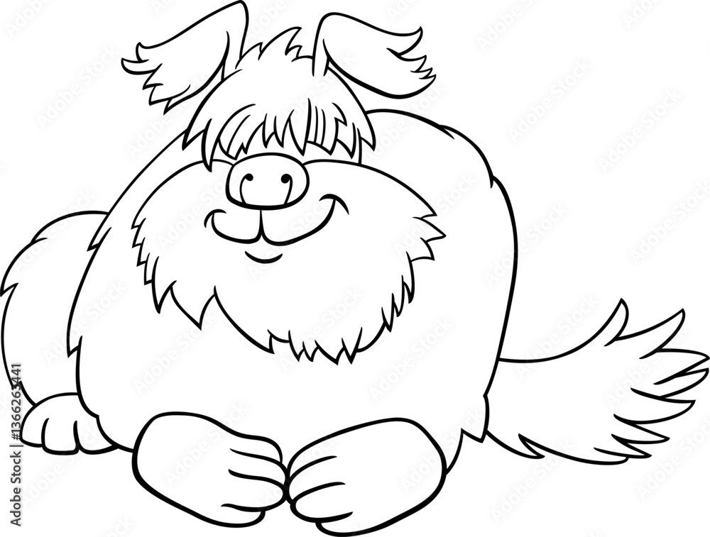 funny cartoon shaggy dog comic animal character coloring page