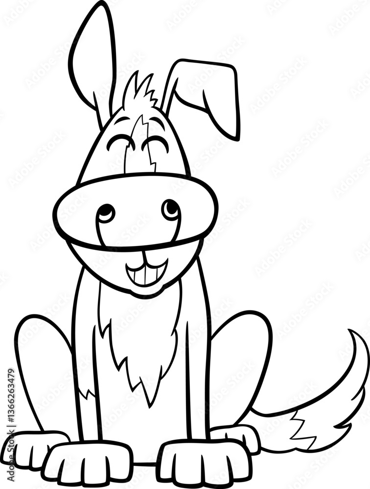 funny cartoon spotted dog comic animal character coloring page