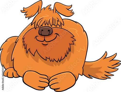 Obraz na płótnie funny cartoon orange shaggy dog comic animal character w salonie