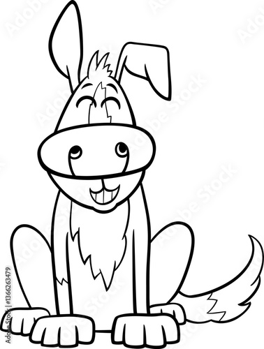 Obraz na płótnie funny cartoon spotted dog comic animal character coloring page w salonie