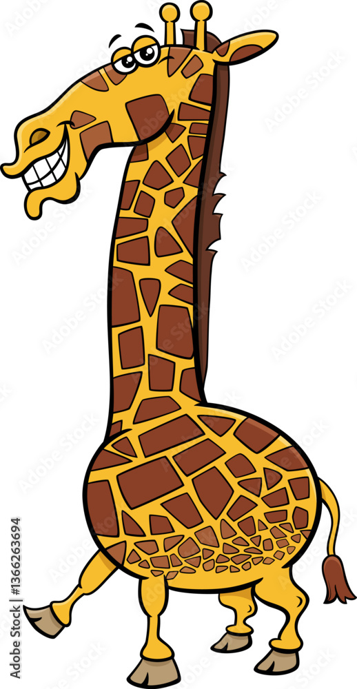 funny cartoon giraffe comic animal character