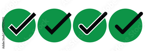 Green check mark icon. Verified badge symbol. Check mark vector icon. Correct, approved symbol. Checkmark Illustration. Vector illustration.