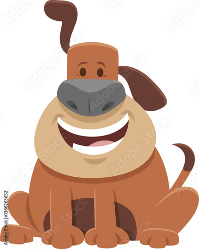 Obraz na płótnie cartoon brown spotted dog animal character w salonie