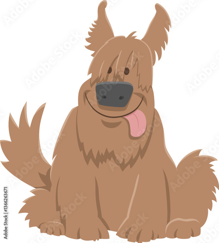 Obraz na płótnie funny cartoon brown shaggy dog animal character w salonie