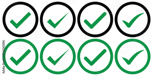 Green check mark icon. Verified badge symbol. Check mark vector icon. Correct, approved symbol. Checkmark Illustration. Vector illustration.