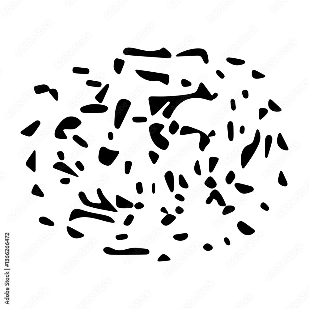 Collection of irregular black organic shapes scattered on transparent background, creating abstract and modern design ideal for backgrounds, patterns, or artistic projects. Collection of irregular black organic shapes scattered on transparent background, creating abstract and modern design ideal for backgrounds, patterns, or artistic projects.