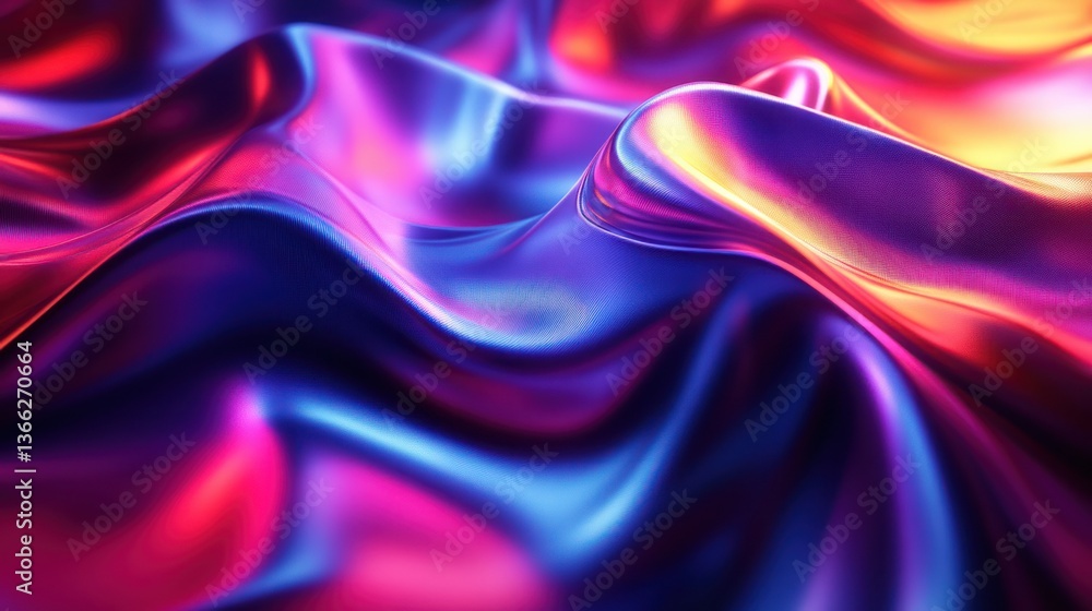 Fototapeta premium Abstract vibrant fabric folds, digital art, background, possible use in design, fashion