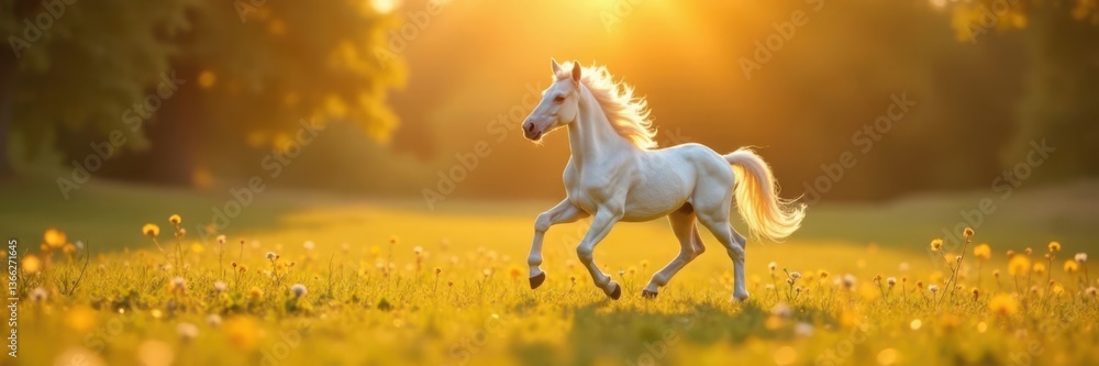 Foal frolicking in the sunlight with mother unicorn's mane flowing in the wind, equine, playful Foal frolicking in the sunlight with mother unicorn's mane flowing in the wind, equine, playful