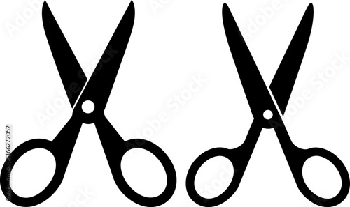 Scissor symbol vectors collection black and white, Vector of scissors set design