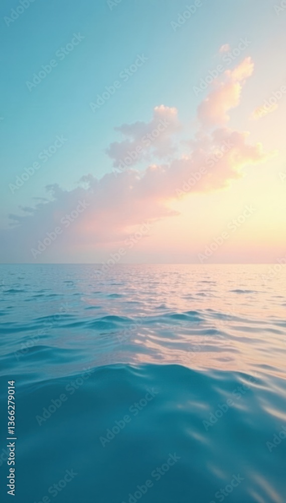 Obraz premium Soft gradient ocean background, abstract calmness, soothing colors, calm ocean