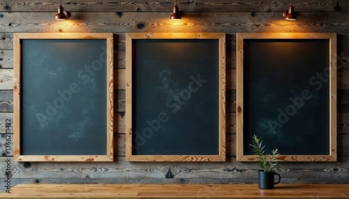 Vinyl chalkboard menu boards on a reclaimed wood wall, reclaimed wood, kitchen decor