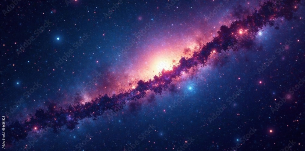Fototapeta premium Deep space image of Milky Way galaxy with stars and cosmic dust , stars, space exploration