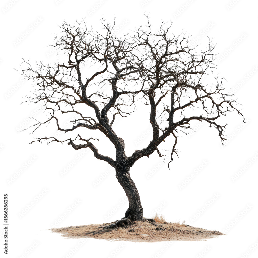 Fototapeta premium Isolated Tree with Bare Branches on Transparent Background