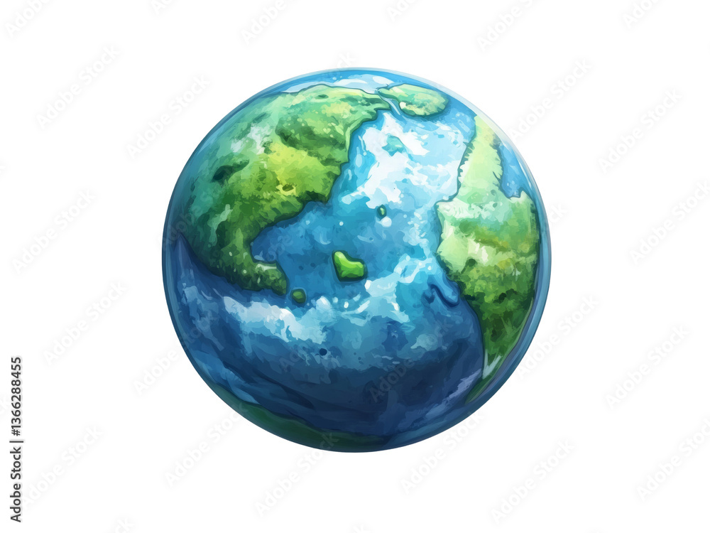 Fototapeta premium 3D Realistic Cartoon Cute Planet isolated on transparent background.