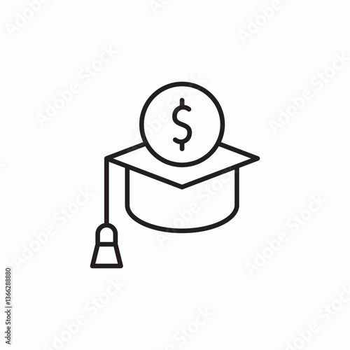 university cost icon sign vector