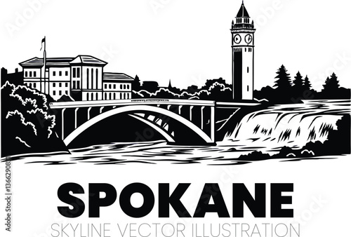 Modern Spokane Artwork – Simple Yet Stunning Skyline








