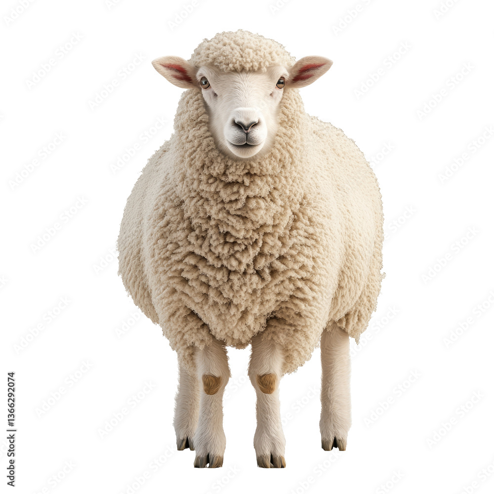 Fototapeta premium Cute Isolated Sheep on Transparent Background for Creative Projects