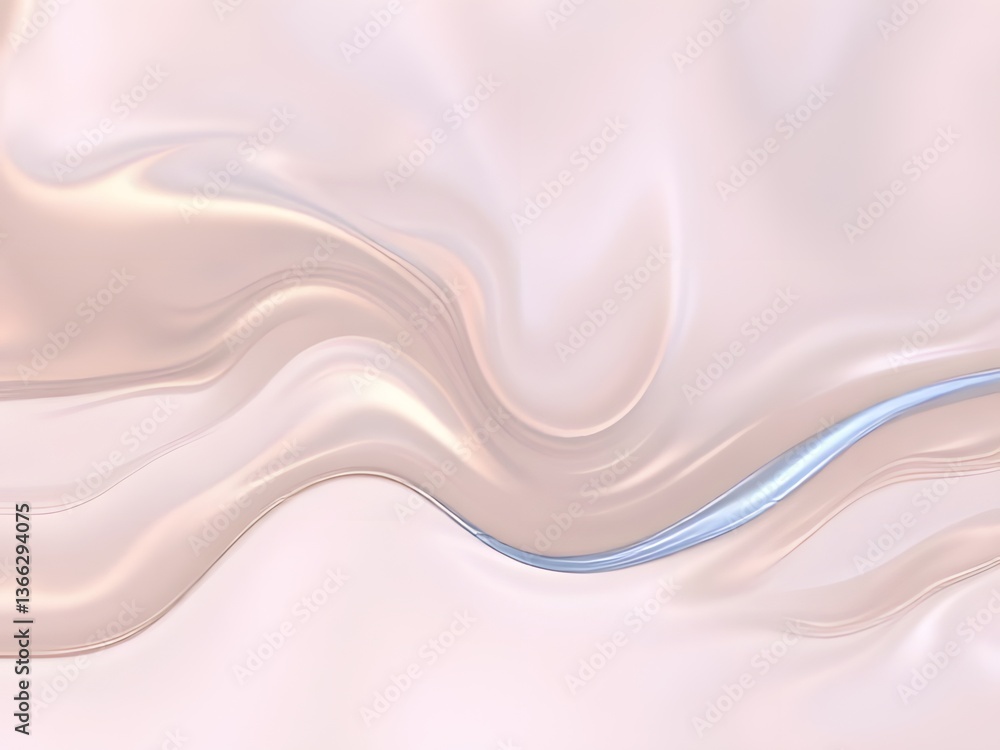 Obraz premium Abstract background with transparent fluid neon wave, glossy shiny effect generative ai